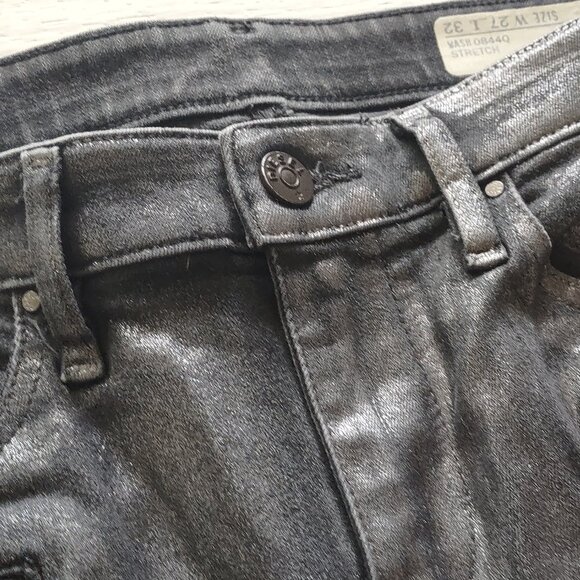 Diesel Women 27 Fits 28x29 Skinzee-Bk Super Slim Skinny Biker Ankle Zips Sparkle - Picture 4 of 15
